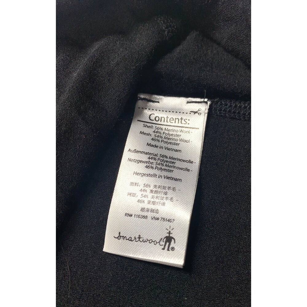 Smartwool PhD Black Merino Blend Crew Neck Base Layer Small Reflective - Picture 7 of 8